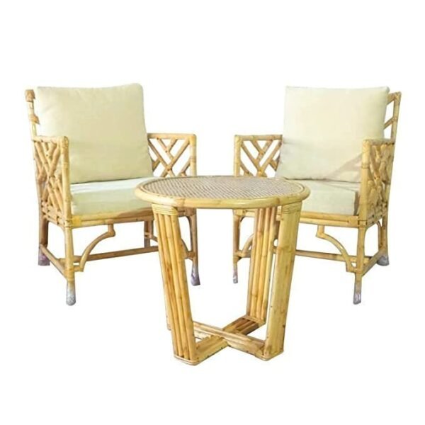 IRA Furniture Wooden Arm Chair for Living Room | Armchair for Outdoor & Balcony | Cane Wood, Light Brown
