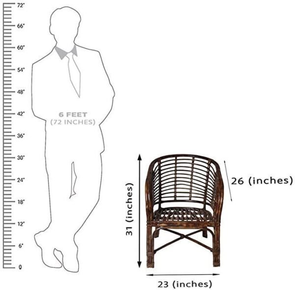 IRA Furniture Rattan Elegant Arm Chair with Table and Cushion