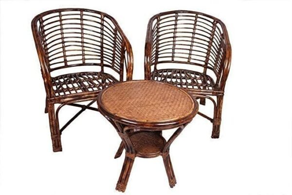 IRA Furniture Rattan Elegant Arm Chair with Table and Cushion