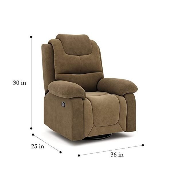 The Couch Cell Rocking Recliner In Olive Brown Fabric
