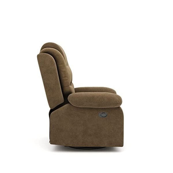 The Couch Cell Rocking Recliner In Olive Brown Fabric