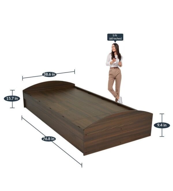 Addison Single Bed with Storage in Classic Walnut Finish