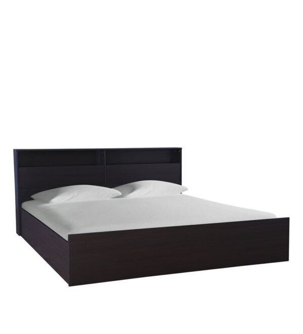 Alex King Size Bed with Storage in Dark Walnut Finish