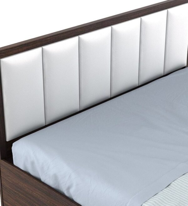 Arctic Queen Size Upholstered Bed with Storage in Choco Walnut Finish