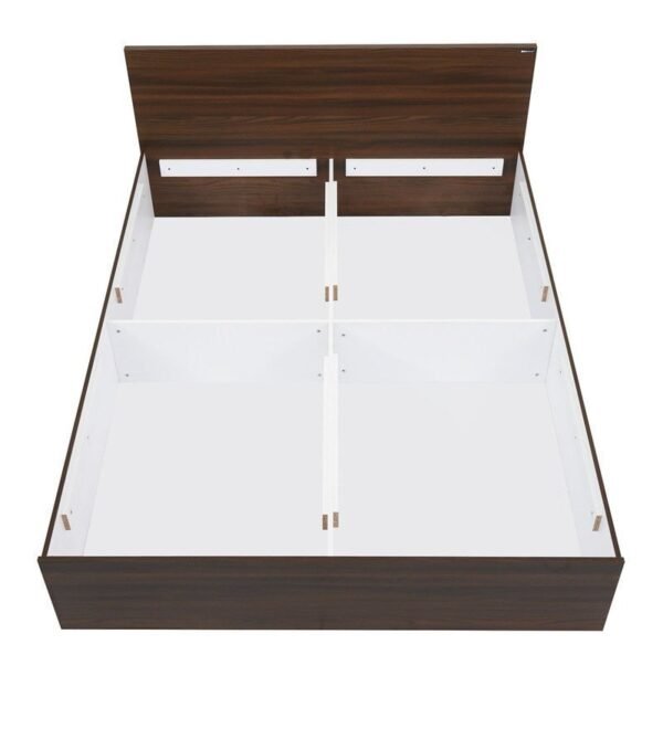 Arthur Queen Size Bed with box storage in Walnut Finish