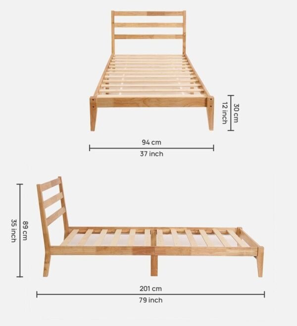 Aurora Single Bed In Natural Finish