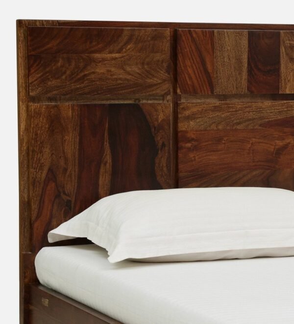 Bergen Solid Wood King Size Bed With Box Storage In Provincial Teak Finish