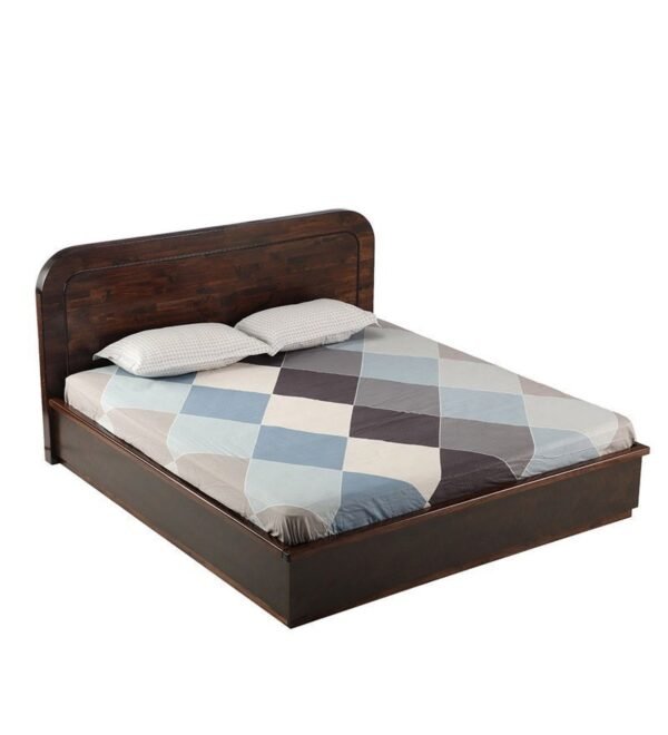 Bolton Queen Size Bed with Hydraulic Storage In Brown Finish
