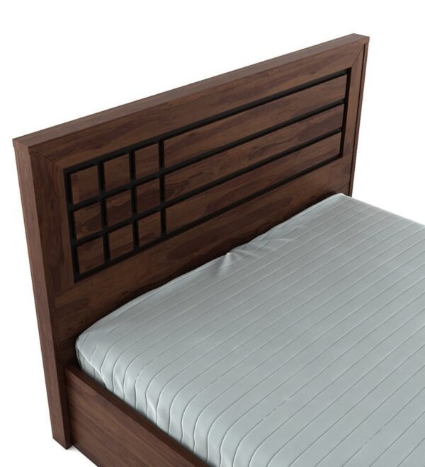 Boston Queen Size Bed With Hydraulic Storage In Sheesham Finish