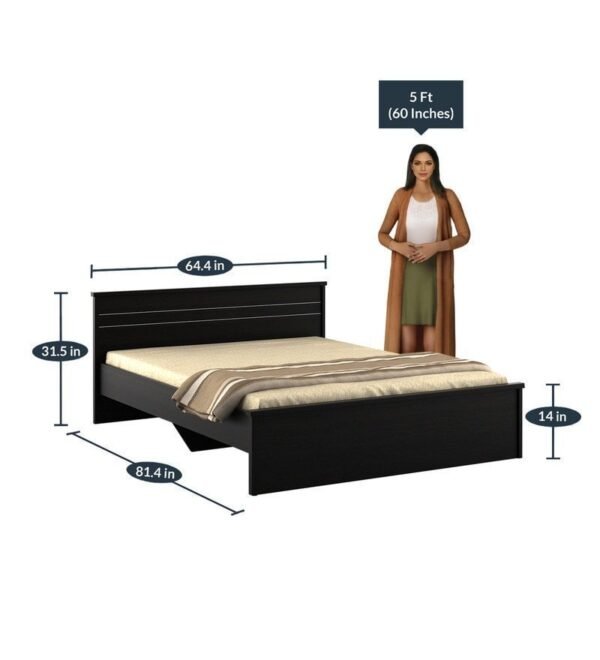 Kosmo Carnival Queen Size Bed in Natural Wenge Finish