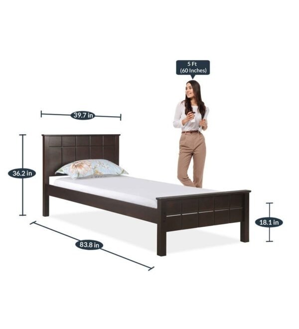 Cipher Single Bed Without Storage In Espresso Finish