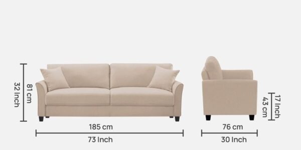 Daroo 3 Seater Sofa In Camel Beige Colour