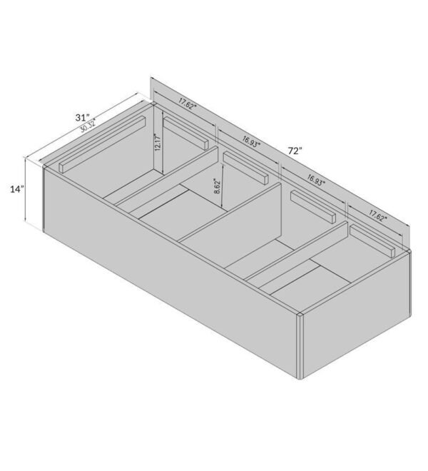 Kosmo Single Bed with Storage in Rigato walnut Finish