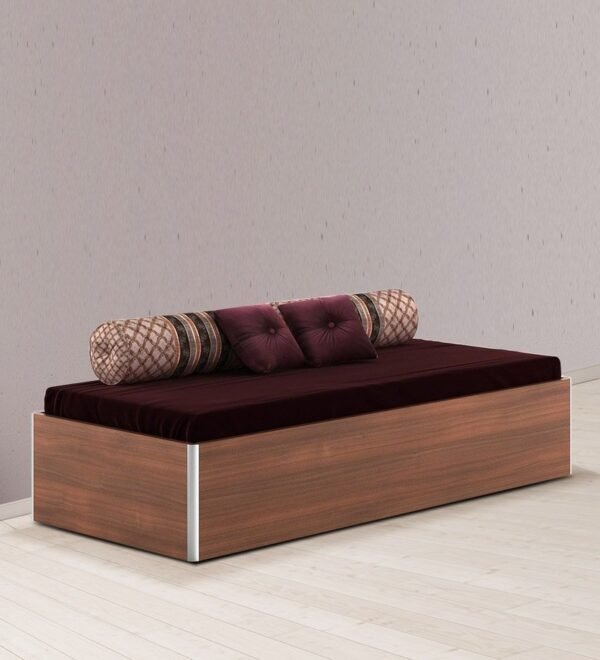 Kosmo Single Bed with Storage in Rigato walnut Finish
