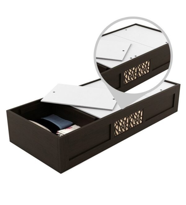 Elegant Single Bed with Storage in Vermont Melamine Finish
