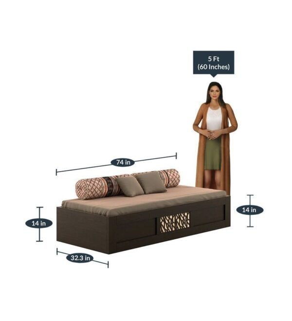 Elegant Single Bed with Storage in Vermont Melamine Finish