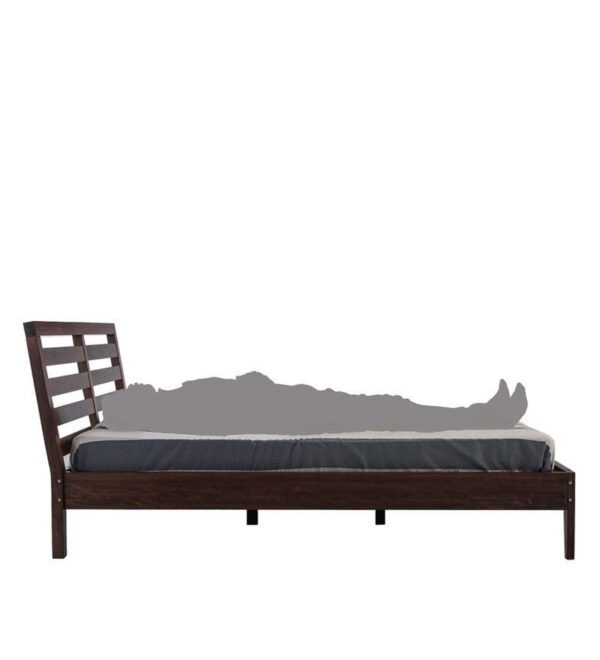 Fern Queen Size Bed in Walnut Brown Matte Finish
