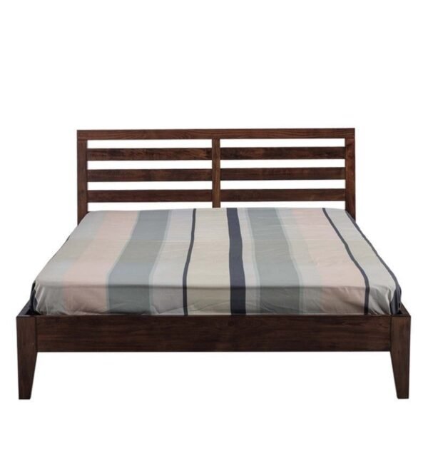 Fern Queen Size Bed in Walnut Brown Matte Finish
