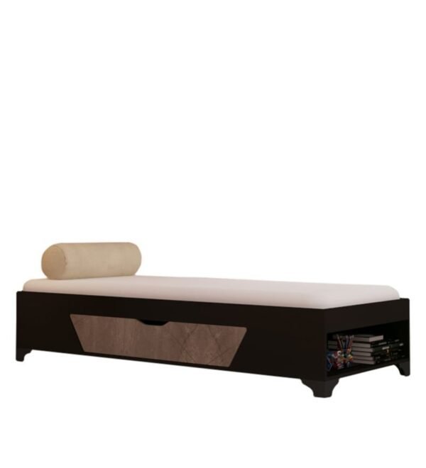 Kaze Single Bed With Box Storage In Wenge Finish