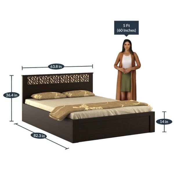 Kosmo Weave Queen Size Bed with Box Storage in Vermount Finish