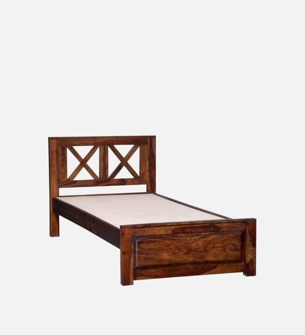 Kryss Solid Wood Single Bed In Provincial Teak Finish