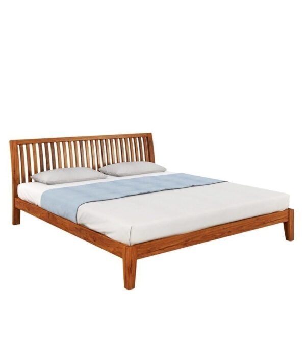 Luxurious Queen Size Wooden Bed In Brown Colour
