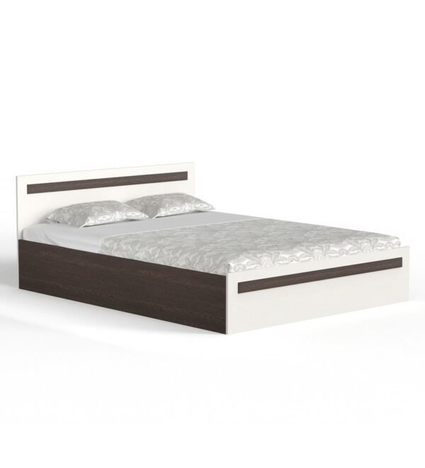Maltein Queen Size Bed with Storage in Wenge & White Finish