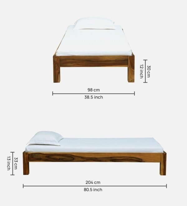 Savannah Solid Wood Single Bed In Rustic Teak Finish