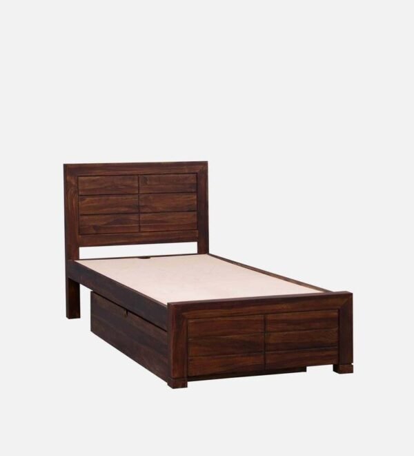 Segur Solid Wood Single Bed With Drawer Storage In Provincial Teak Finish