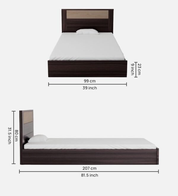 Takai Single Bed In Wenge Finish