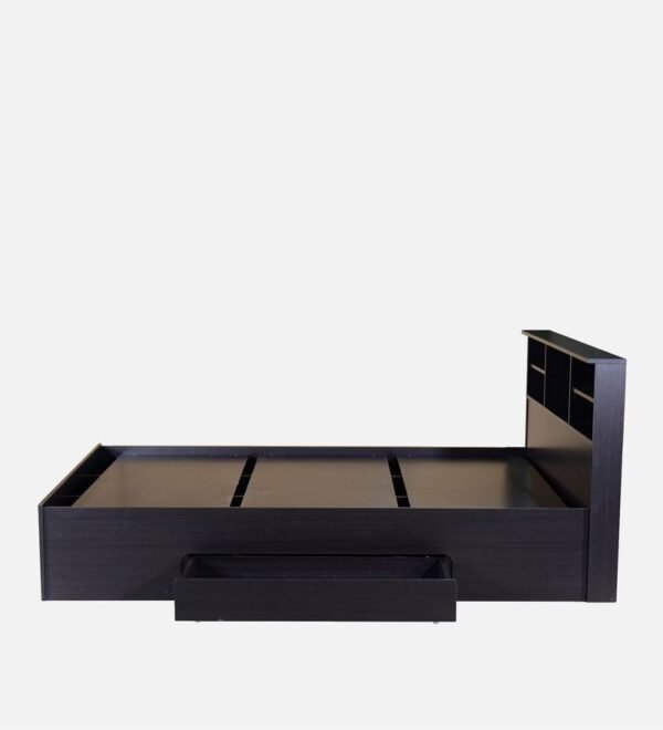 Toya Queen Size Bed With Drawer Storage In Walnut Finish