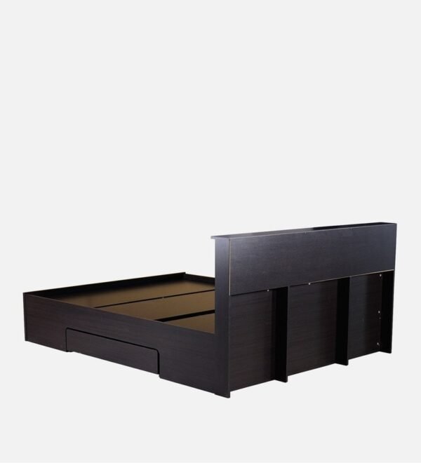 Toya Queen Size Bed With Drawer Storage In Walnut Finish