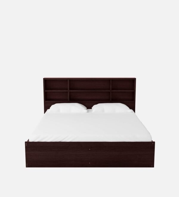 Tsukiko Queen Size Bed With Drawer Storage In Wenge Finish
