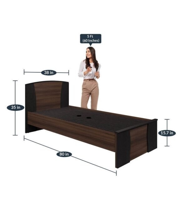 Turene Single Bed in Walnut & Wenge Finish