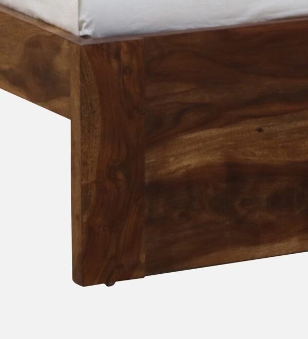 Ursula Solid Wood King Size Bed with Headboard & Box Storage in Rustic Teak Finish